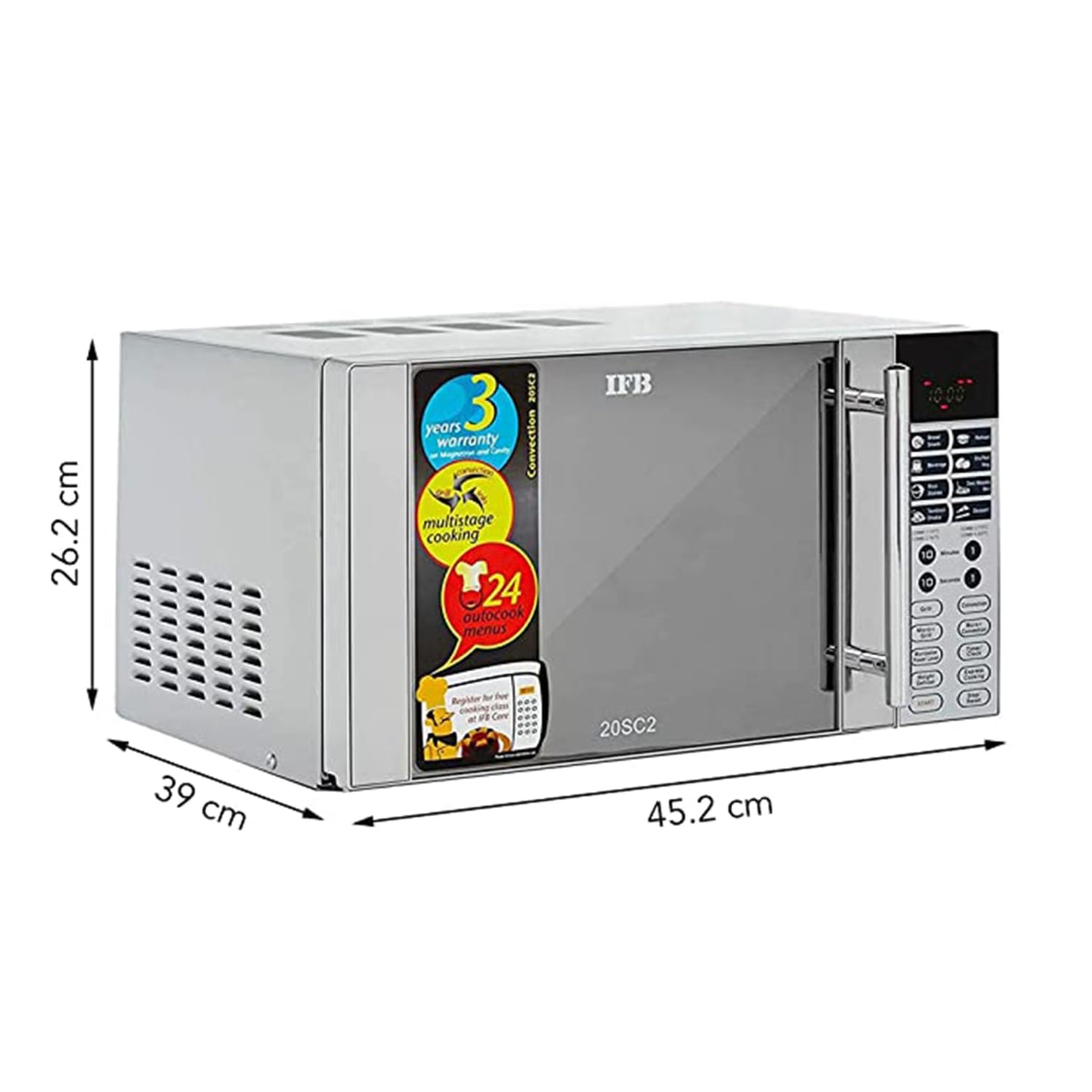 IFB 20 L Convection Microwave Oven (20SC2, Metallic Silver, With Starter Kit), STANDARD