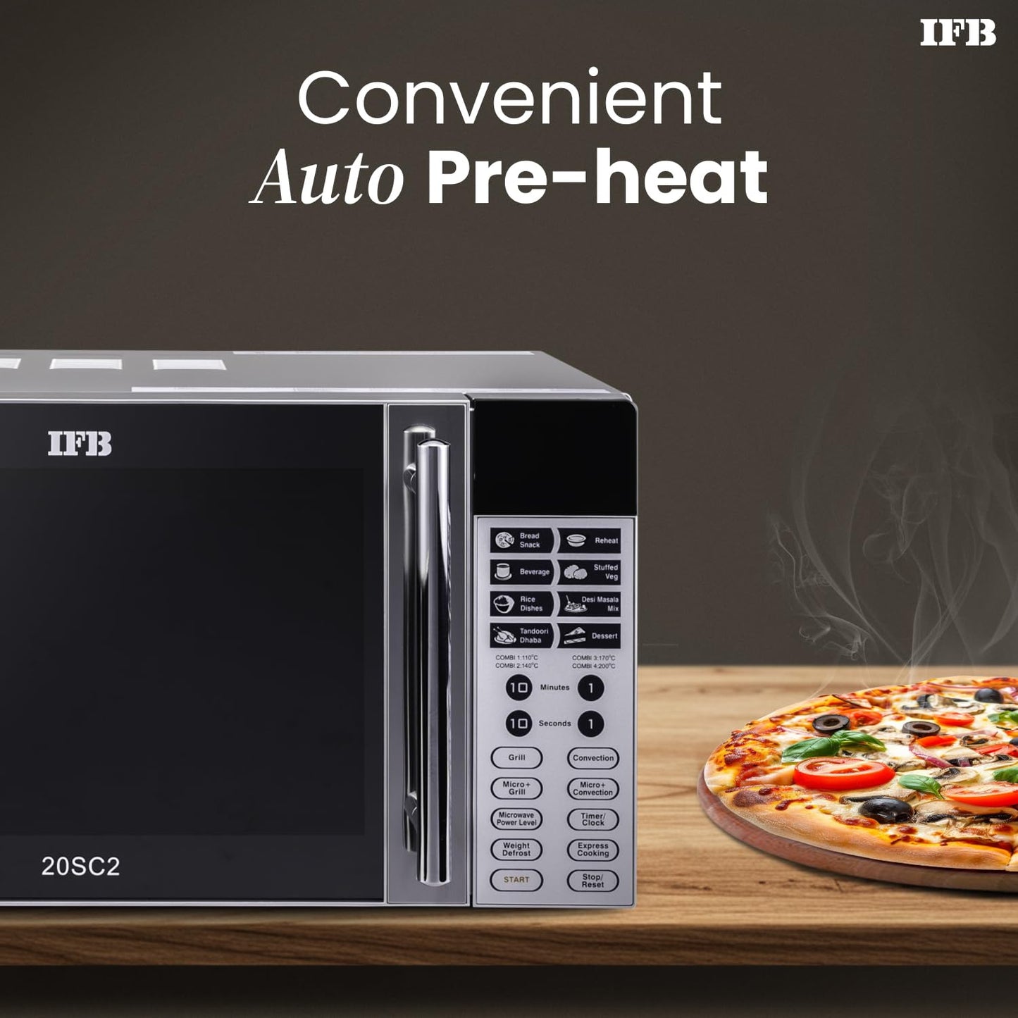IFB 20 L Convection Microwave Oven (20SC2, Metallic Silver, With Starter Kit), STANDARD