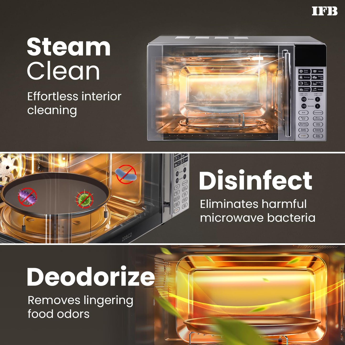 IFB 20 L Convection Microwave Oven (20SC2, Metallic Silver, With Starter Kit), STANDARD
