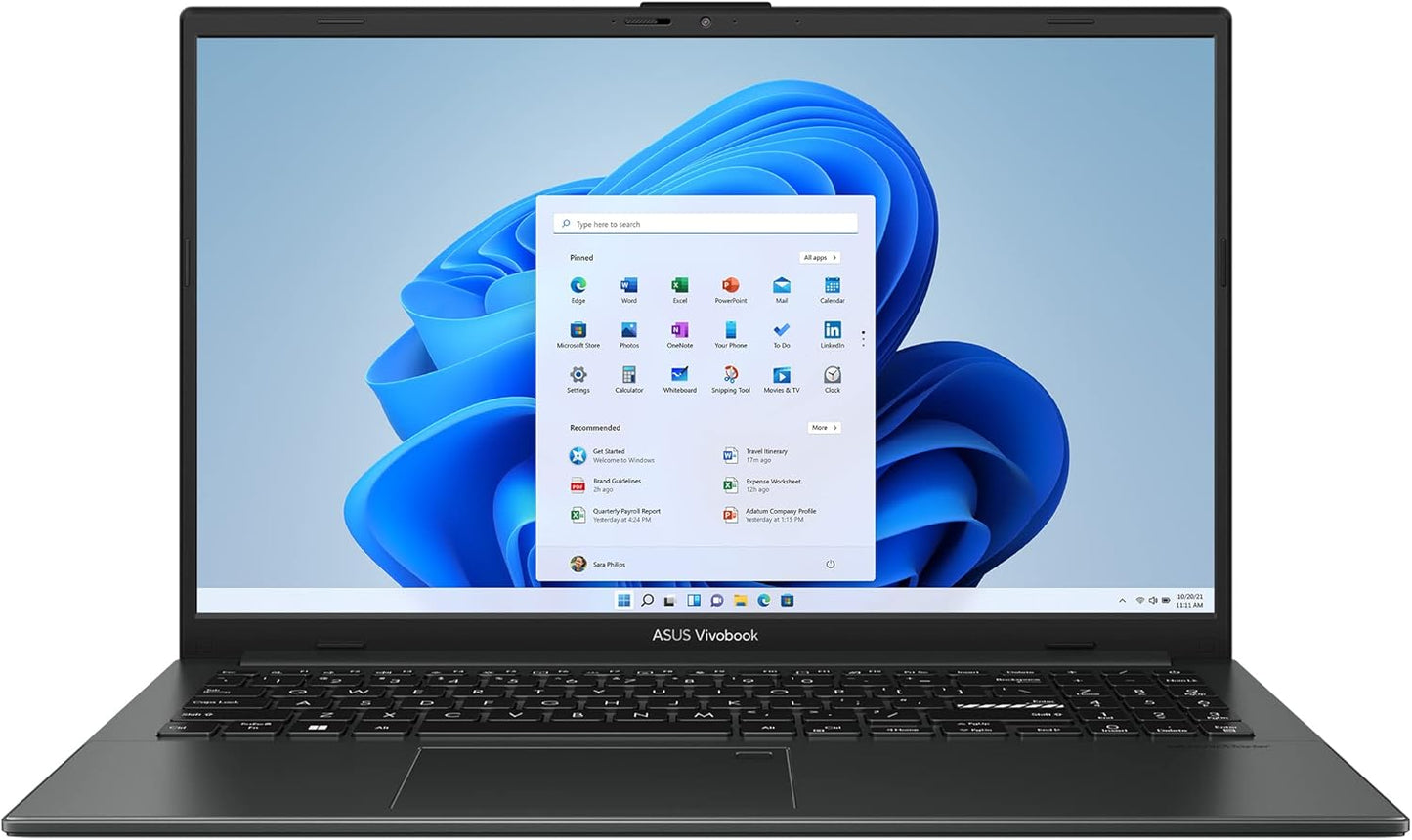 ASUS Vivobook Go 15.6” Slim Laptop, AMD Ryzen 5 7520U, 8GB, 512GB, Windows 11 Home, Cool Silver, Military Grade Durability, Fast Charging, Webcam Shield, E1504FA-AS54