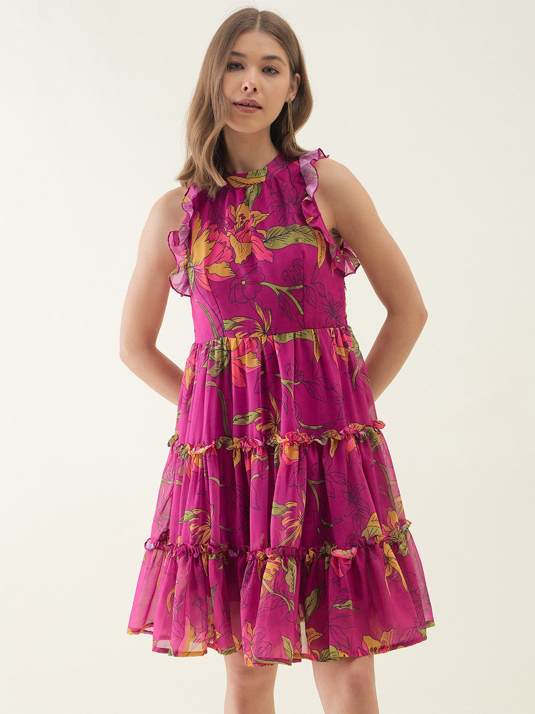 Floral Printed Fit & Flare Dress