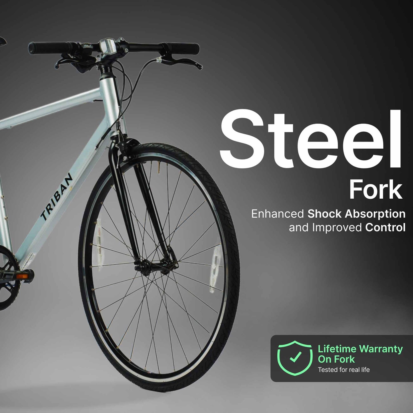 Road Bike Triban RC100 Flat Bar - Aluminium Frame, 7 Speed, Caliper Brakes