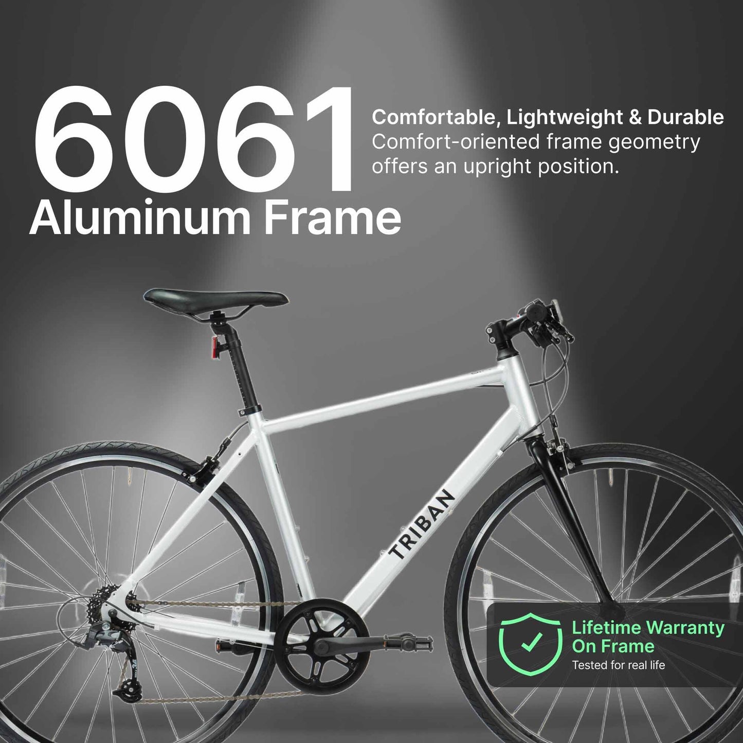 Road Bike Triban RC100 Flat Bar - Aluminium Frame, 7 Speed, Caliper Brakes