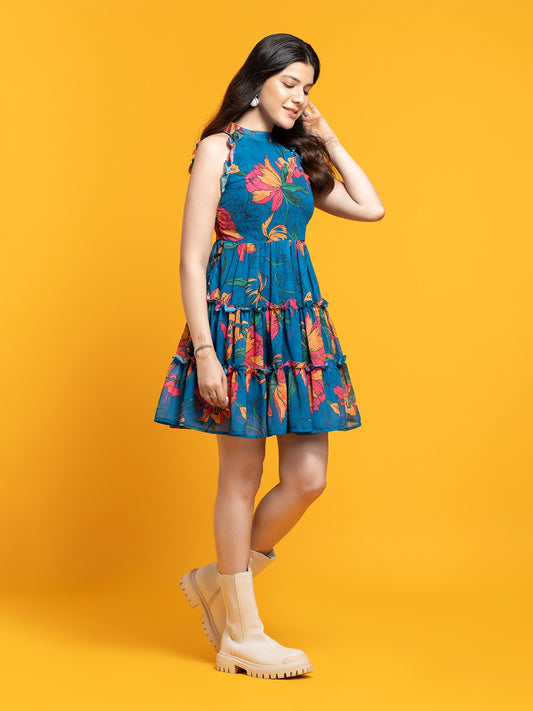 Floral Printed Fit & Flare Dress