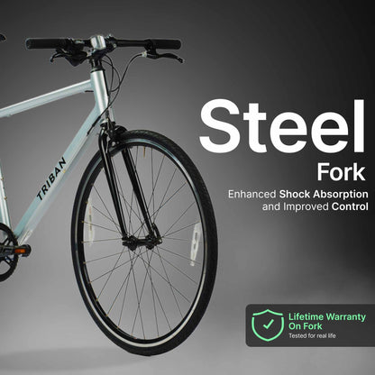 Road Bike Triban RC100 Flat Bar - Aluminium Frame, 7 Speed, Caliper Brakes